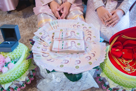 Weddings, dowry in Thailand, marriage ceremonies in Thailand,の写真素材