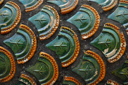 Ceramic dragon skin look alike wallの写真素材