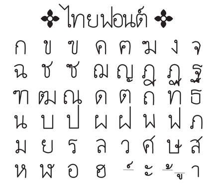 Thai font for print ,thai font have identity ,thai uniqueのイラスト素材
