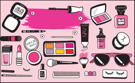 cosmetic vectorのイラスト素材