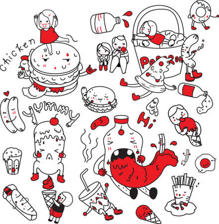 food and drinksのイラスト素材