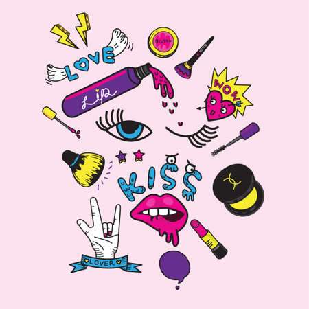 cosmetic accessories vectorのイラスト素材