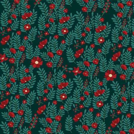 red flower Christmas Day, flora for print and wallpaperのイラスト素材