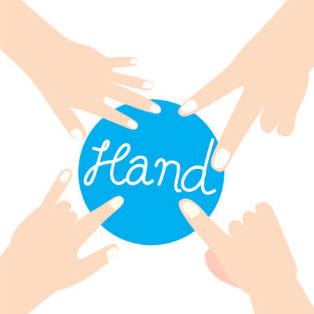 hand and finger for team work, symbols and signのイラスト素材