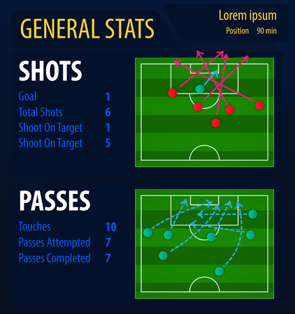 soccer general stats player broadcast graphic template.のイラスト素材