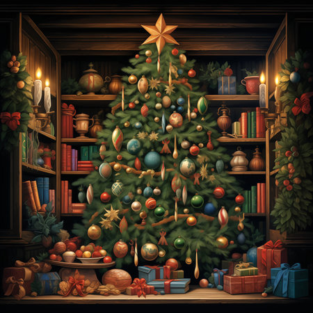 Make your home feel warm and joyful with simple yet beautiful decorations. Add twinkling lights that shine like stars, hang pretty ornaments that hold special memories, and use wreaths and garlands to make your home feel cozy.の素材