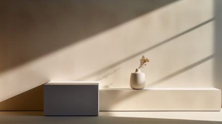 Empty interior room with lighting by generative AI illustration.の素材