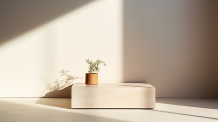 Empty interior room with lighting by generative AI illustration.の素材