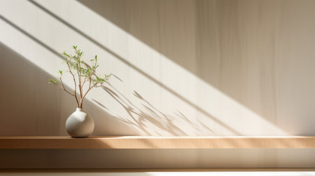 Empty interior room with lighting by generative AI illustration.の素材