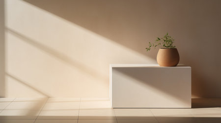 Empty interior room with lighting by generative AI illustration.の素材