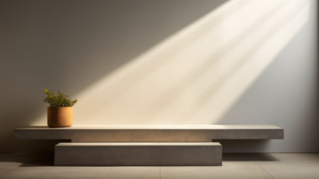 Empty interior room with lighting by generative AI illustration.の素材