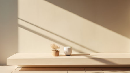 Empty interior room with lighting by generative AI illustration.の素材