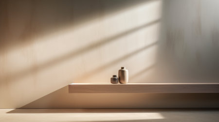 Empty interior room with lighting by generative AI illustration.の素材