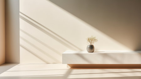 Empty interior room with lighting by generative AI illustration.の素材