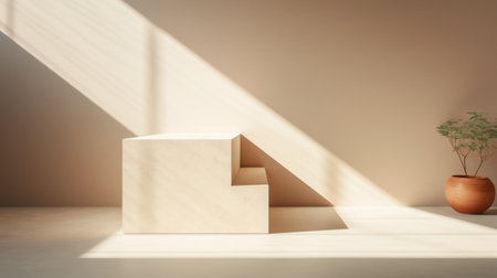 Empty interior room with lighting by generative AI illustration.の素材