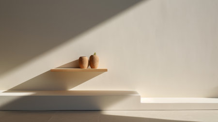 Empty interior room with lighting by generative AI illustration.の素材