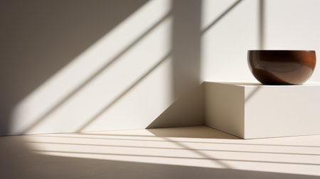 Empty interior room with lighting by generative AI illustration.の素材