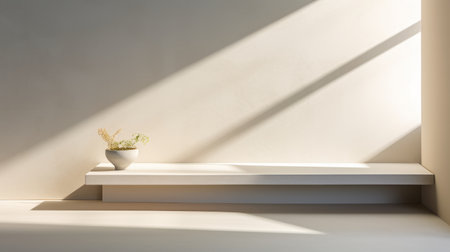 Empty interior room with lighting by generative AI illustration.の素材