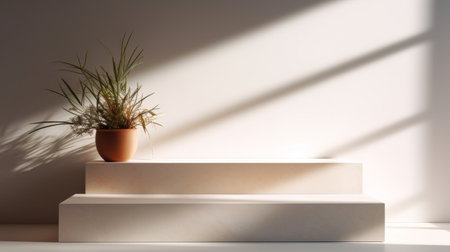 Empty interior room with lighting by generative AI illustration.の素材