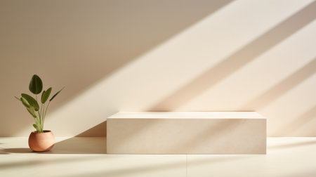 Empty interior room with lighting by generative AI illustration.の素材