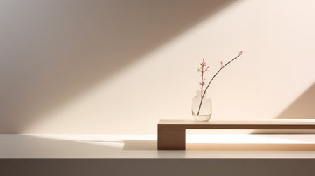 Empty interior room with lighting by generative AI illustration.の素材