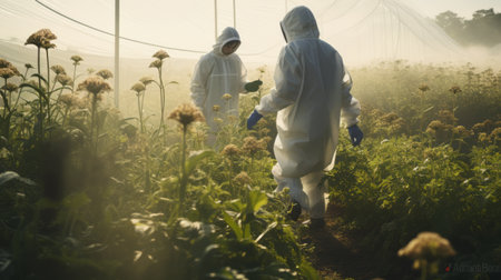 Agricultural expert in modern farmers of the future by AI generate.の素材