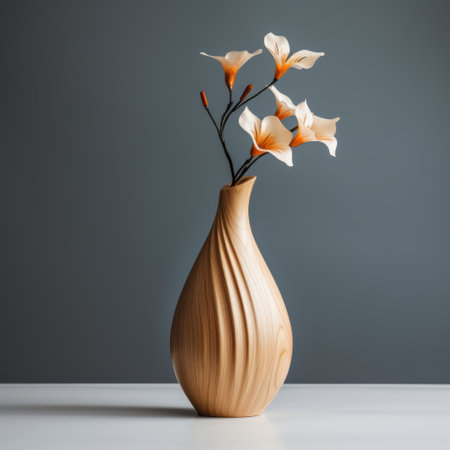 Empty mockup design for product on white color the wall with vase plant by generative AI illustration.の素材