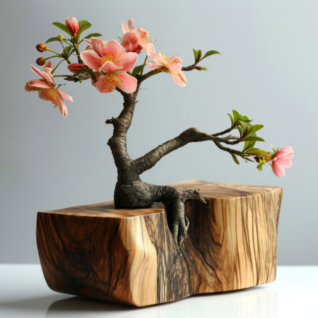 Empty mockup design for product on white color the wall with vase plant by generative AI illustration.の素材