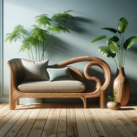 Home interior with modern view through a window by AI generate.の素材
