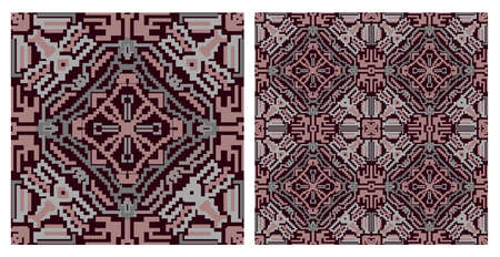 Abstract Seamless Pixel Pattern Design Ideal for silk scarf, kerchief, bandana, neck wear, shawl,...
