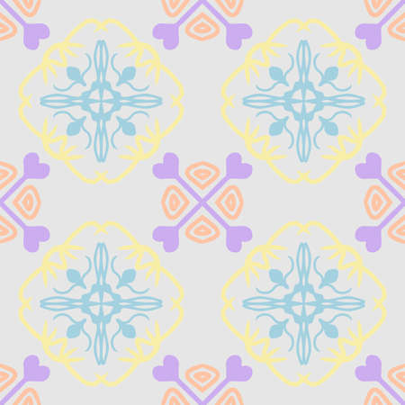 Pastel colors Geometric Pattern with Tribal Shape. Designed in Ikat, Boho, Aztec, Folk, Motif,...