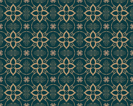 Geometric Seamless Pattern with Tribal Shape. Designed in Ikat, Boho, Aztec, Folk, Motif, Thai, Luxury Arabic Style. Ideal for Fabric Garment, tiles, Wallpaper. Vector Illustrationのイラスト素材