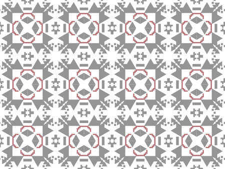 Geometric Seamless Pattern with Tribal Shape. Designed in Ikat, Boho, Aztec, Folk, Motif, Luxury Arabic Style. Ideal for Fabric Garment, Ceramics, Wallpaper. Vector Illustration.のイラスト素材