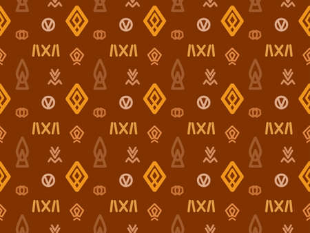 Geometric Seamless Pattern with Tribal Shape. Designed in Ikat, Boho, Aztec, Folk, Motif, Thai,...