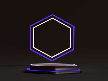 Abstract scene podium mockup. Award ceremony concept. 3d renderの写真素材