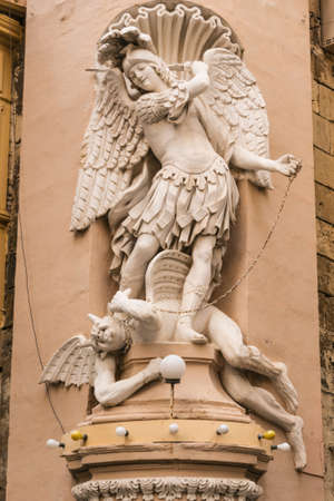 Valleta the streets of old town capital city of Maltaの写真素材