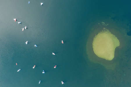 Omega yacht racing sailing on lake Pogoria in Dabrowa Gornicza Silesia Polandの写真素材