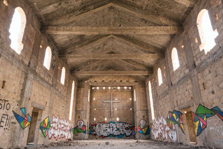 Church in Sanatorio de Abona Abades Tenerife Aerial Drone Viewのeditorial素材