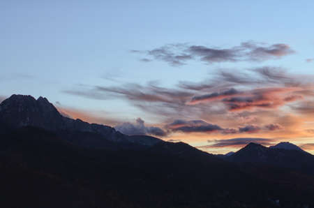 High tops of Polish Tatra Mountains National Park in Zakopane Polandの写真素材