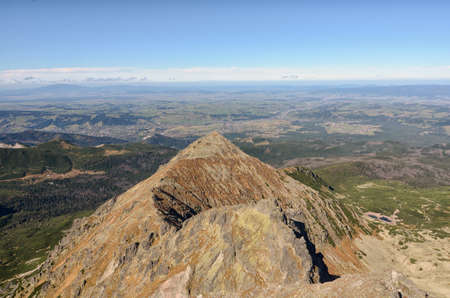 High tops of Polish Tatra Mountains National Park in Zakopane Polandの写真素材