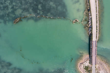 Adriatic sea Mirna river Antenal Tar Croatia Aerial Drone Photoの写真素材