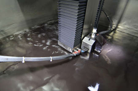 Electrical discharge machining in work