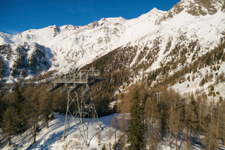 Val di Sole Pejo 3000, Pejo Fonti ski resort, Stelvio National Park, Trentino, Alps Italyの写真素材