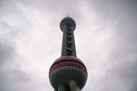 Shanghai city in China Asia aerial drone photoのeditorial素材