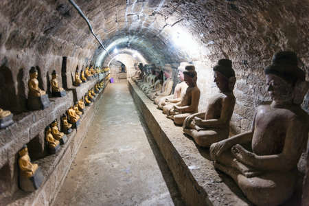 Mrauk u village, stupas and pagodas in Rakhine State Myanmar Asiaの写真素材