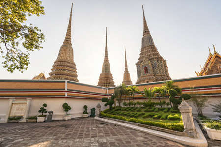 Buddhist temple, Wat Pho temple in Bangkok Thailand Asia