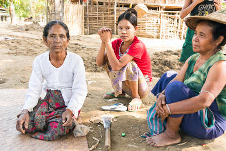 MRAUK U, RAKHINE STATE / MYANMAR - 7 December 2015: Portrait of an old Chin woman with a tattoo on her face Mrauk U, Myanmar Asiaのeditorial素材