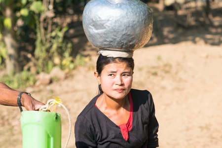 MRAUK U, RAKHINE STATE / MYANMAR - 6 December 2015: Streets of Mrauk U in Myanmar Asiaのeditorial素材