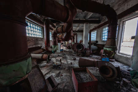 Panorama of Prypiat city, Chernobyl exclusion Zone. Chernobyl Nuclear Power Plant Zone of Alienation in Ukraine Soviet Unionの写真素材