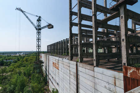 Reactors building 5 and 6 in Pripyat, Chernobyl exclusion Zone. Chernobyl Nuclear Power Plant Zone of Alienation in Ukraine Soviet Unionの写真素材